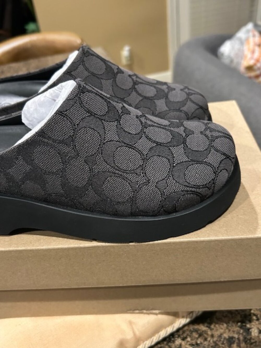 Coach Black/Charcoal COH Link Mule In Signature Jacquard - Picture 9 of 12